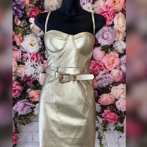 Gold Strapless Dress
